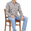 Beige Printed Casual Shirt for Men - Thumbnail Image 4