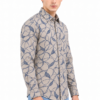 Beige Printed Casual Shirt for Men - Thumbnail Image 2