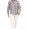 Grey Floral Printed Casual Shirt for Men - Thumbnail Image 5