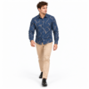Blue Printed Casual Shirt for Men - Thumbnail Image 5