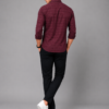 Marron Self check Shirt for Men - Thumbnail Image 3