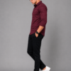 Marron Self check Shirt for Men - Thumbnail Image 2