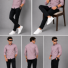 Peach Self check Shirt for Men - Thumbnail Image 6